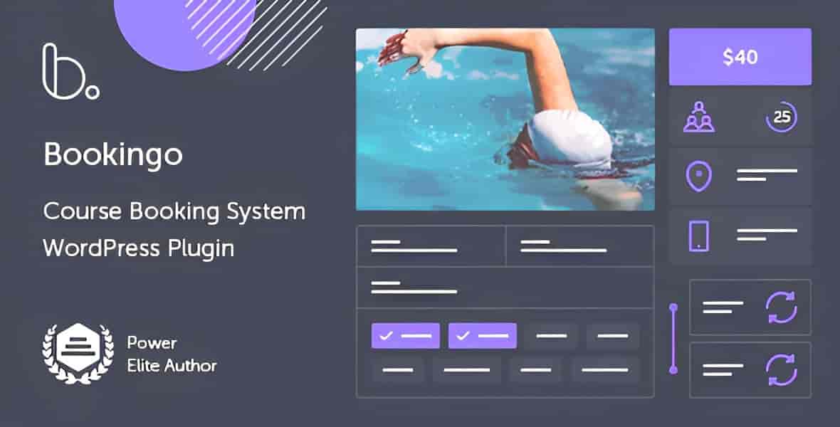 Bookingo WordPress course booking plugin interface showing course registration and scheduling features