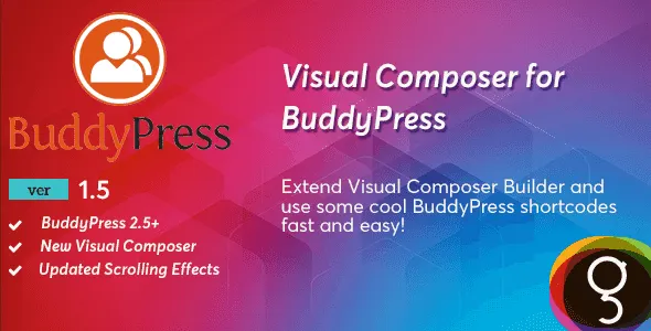 BuddyPress for Visual Composer Add-Ons WordPress plugin interface