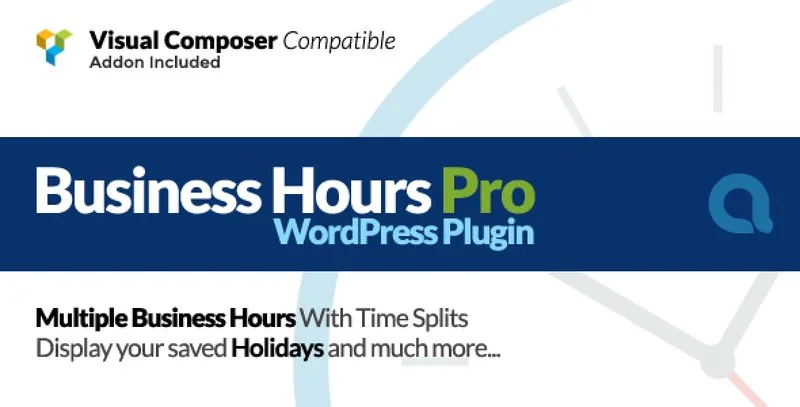 Business Hours Pro WordPress Plugin interface showing weekly schedule