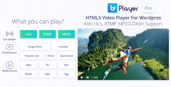 Bzplayer Pro WordPress live streaming player plugin interface