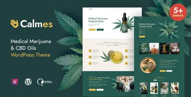 Calmes WordPress theme preview for cannabis dispensary and coffee shop websites