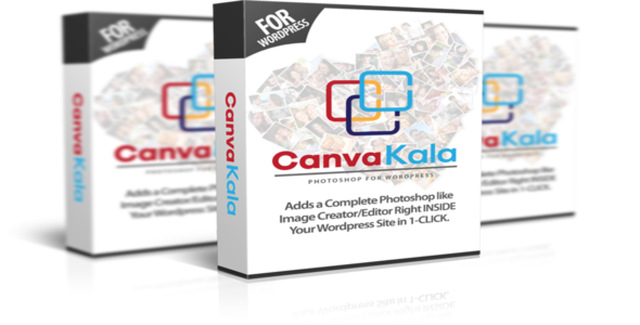 CanvaKala Pro WordPress image editor plugin interface showing layer support and filters