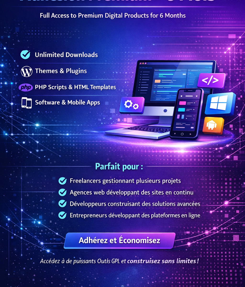MegaGPL 6-month premium membership digital product access banner