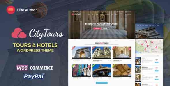 CityTours hotel and tour booking WordPress theme demo preview