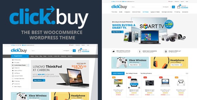 Clickbuy WooCommerce responsive digital store theme homepage layout preview