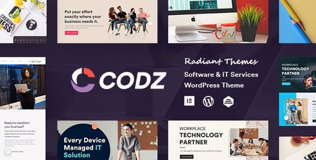 Codz WordPress theme preview for software and IT services websites