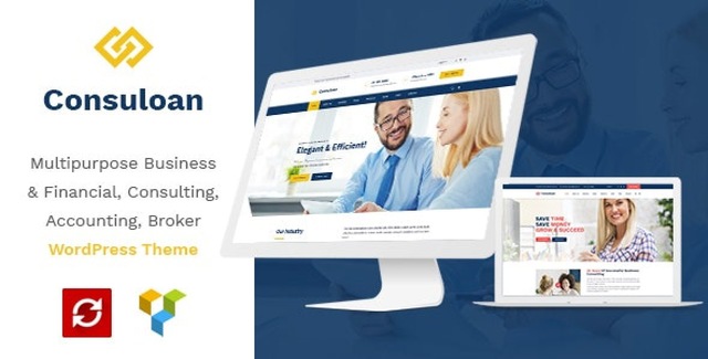Consuloan consulting WordPress theme with Elementor PRO homepage preview