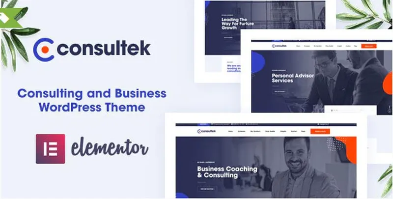 Consultek consulting business WordPress theme homepage preview