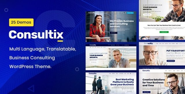 Consultix business consulting WordPress theme homepage preview