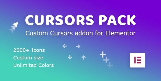 Elementor Cursors Pack addon showcasing customizable cursor icons
