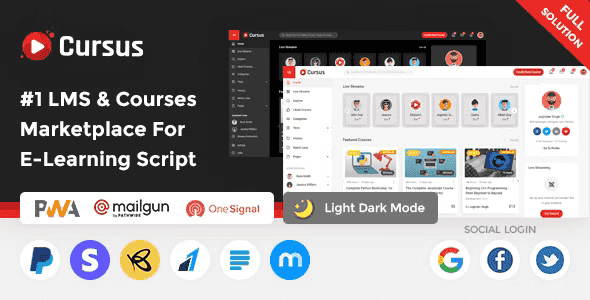 Cursus LMS online course marketplace script interface