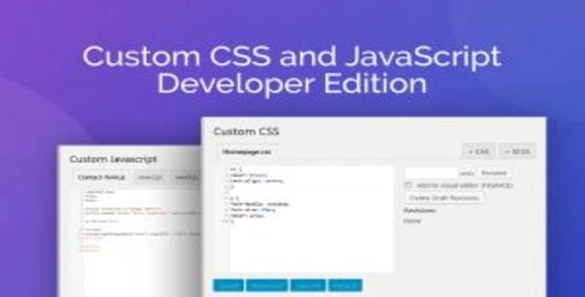 WordPress custom CSS and JavaScript code editor with syntax highlighting and SASS support