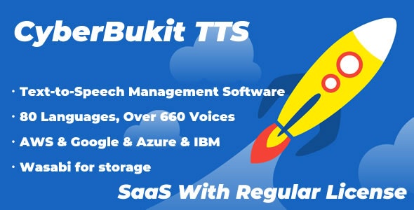 CyberBukit TTS text to speech PHP script dashboard with multi-provider voice synthesis integration