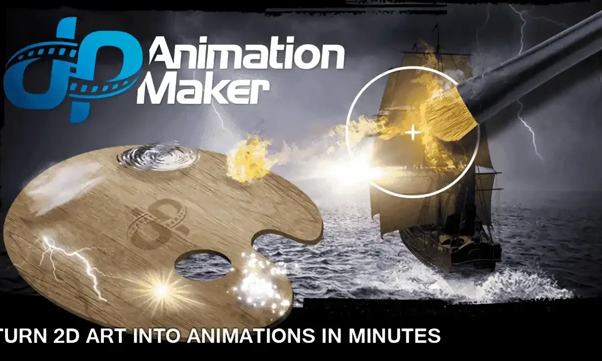 DP Animation Maker software interface for creating animated effects on still images