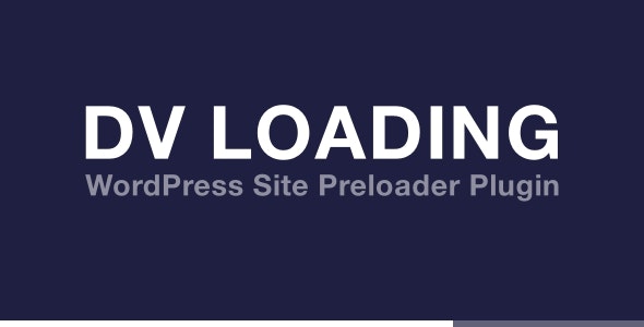 DV Loading WordPress preloader plugin showing animated page loading screen with progress bar and percentage counter
