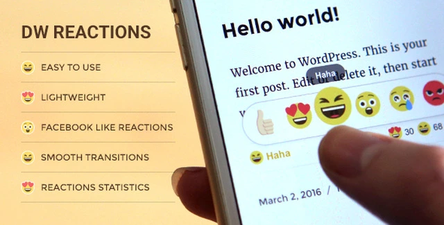 DW Reactions Pro WordPress social reactions plugin interface
