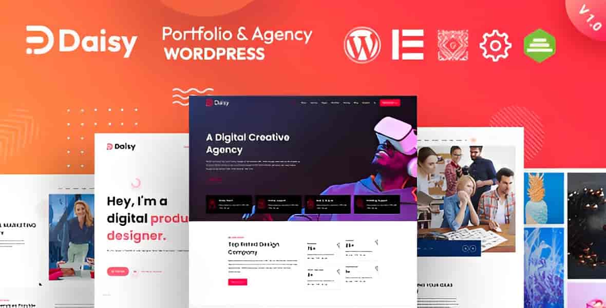 Daisy WordPress portfolio theme showcase for creative professionals and agencies