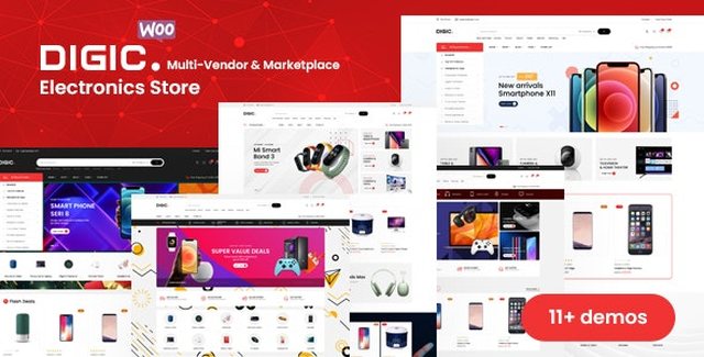 Digic electronics store WooCommerce theme homepage layout