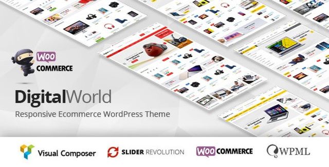 Digitalworld multipurpose WordPress theme interface for WooCommerce