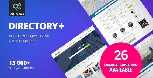 Directory+ WordPress theme interface for business listings