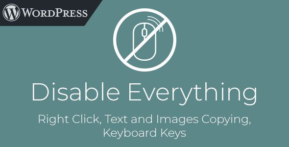 Disable Everything WordPress content protection plugin interface for blocking right-click and copying
