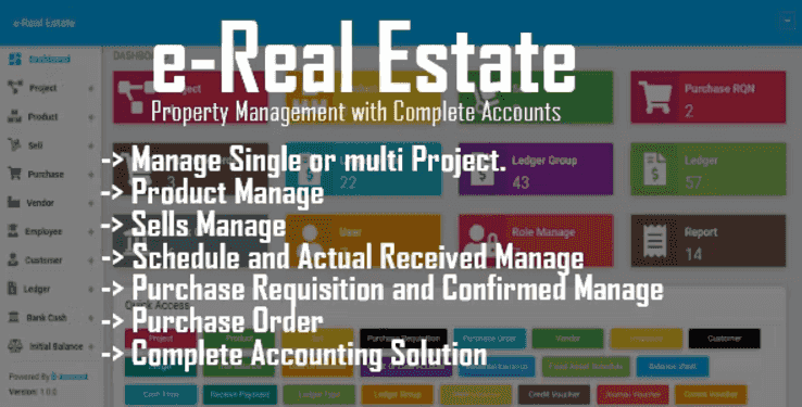 E-Real Estate property management PHP script dashboard interface