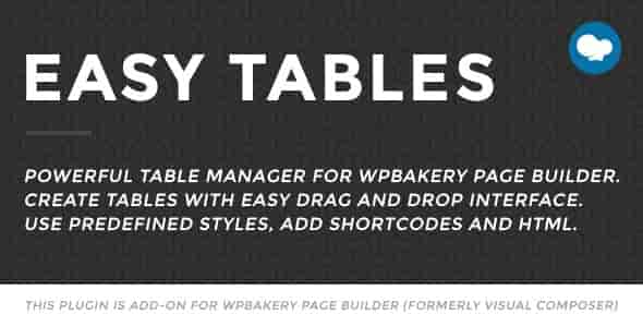 Easy Tables plugin interface showing Excel-style grid and formatting toolbar in WPBakery