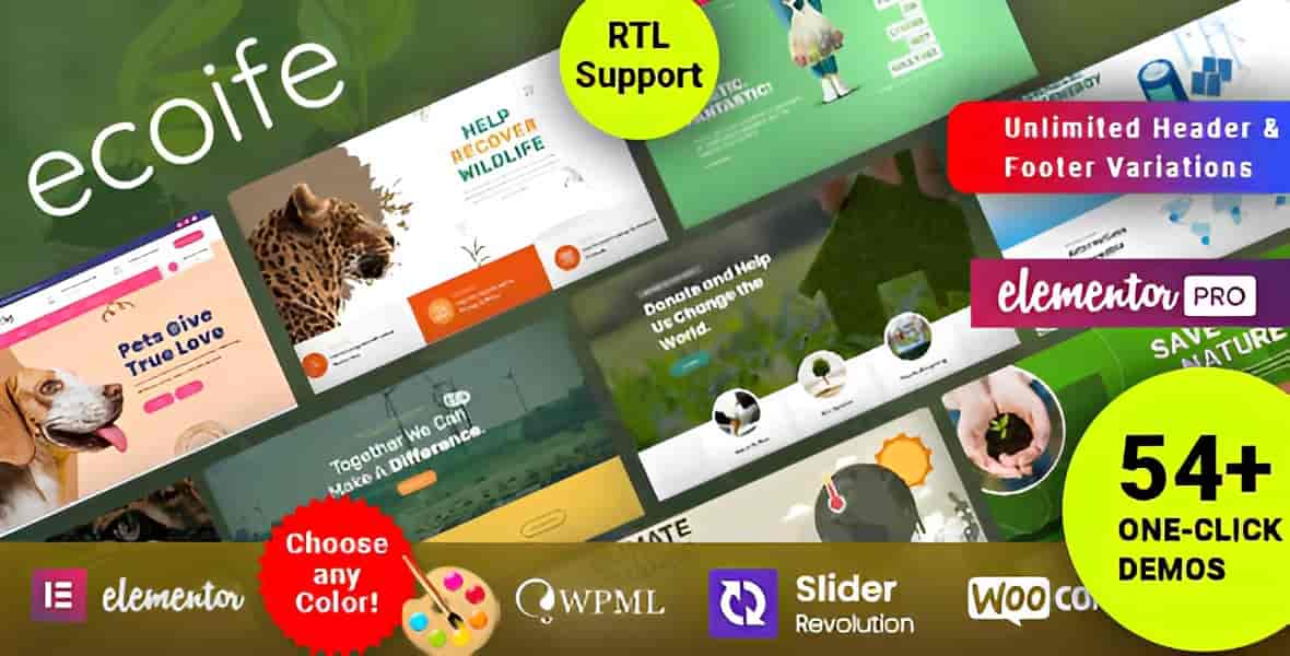 Ecoife environment and ecology WordPress theme demo preview