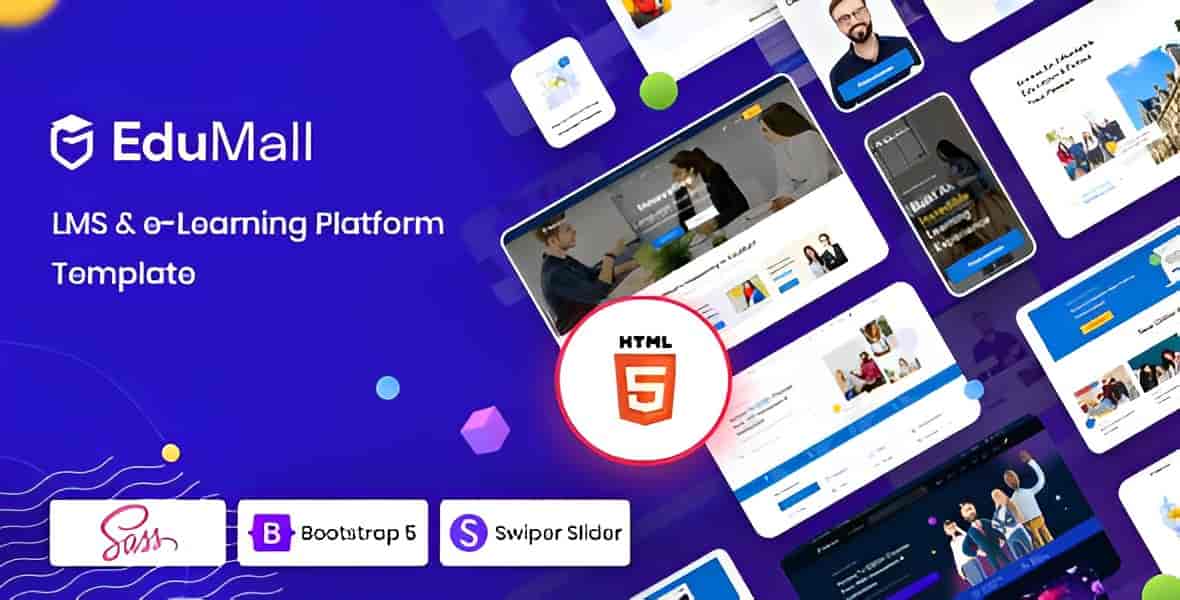 EduMall LMS template responsive design for e-learning platform