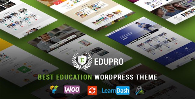 EduPro WordPress education theme demo showing university website layout