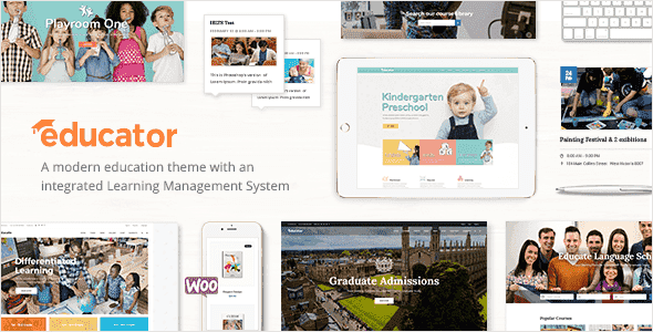 Educator Education and Learning Management System WordPress Theme preview