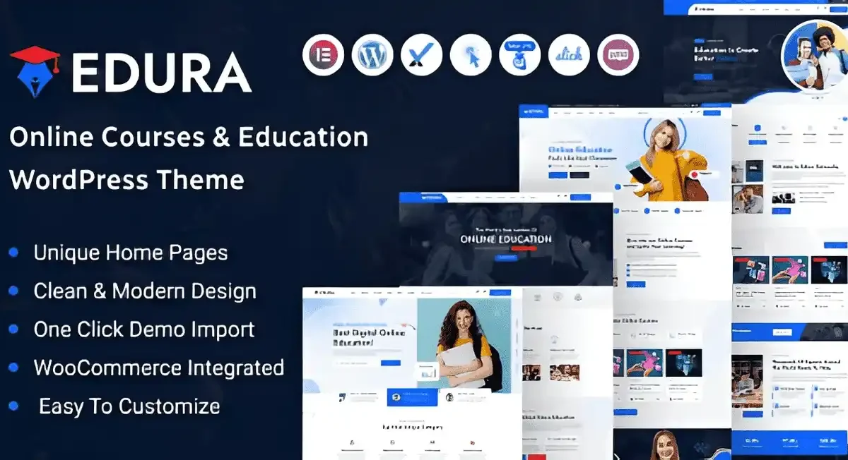 Edura education WordPress theme for online courses and e-learning platforms