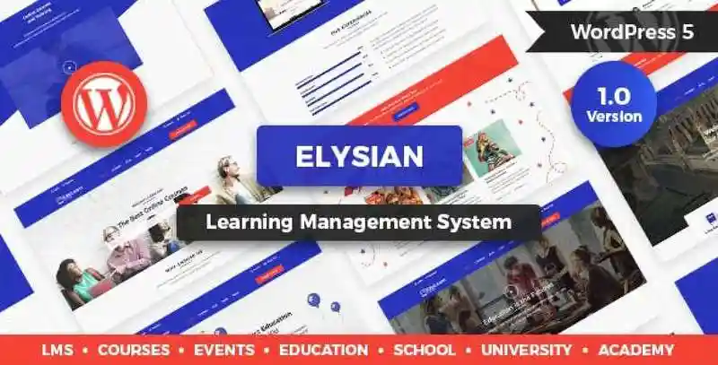 Elysian WordPress school theme and LMS for education websites