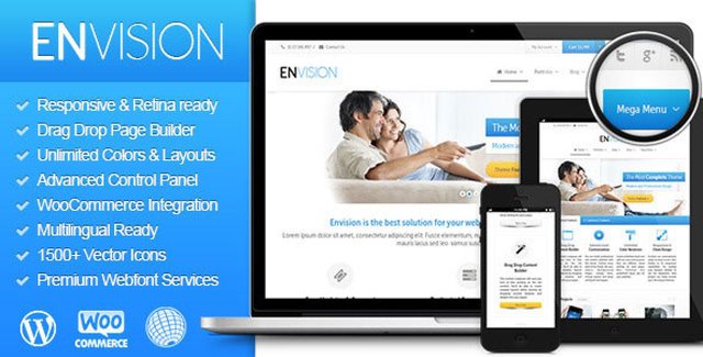 Envision responsive multi-purpose WordPress theme demo preview