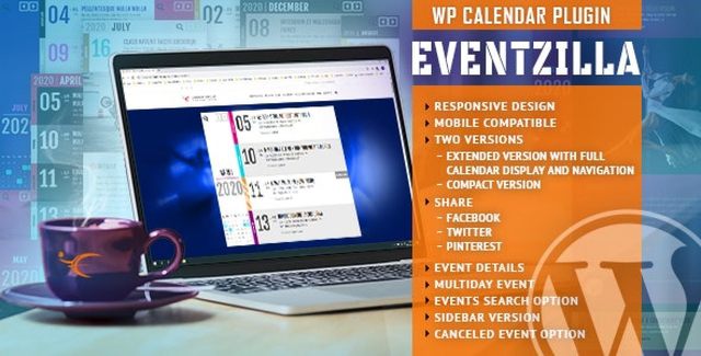 EventoZilla event calendar WordPress plugin interface showing responsive calendar layout options