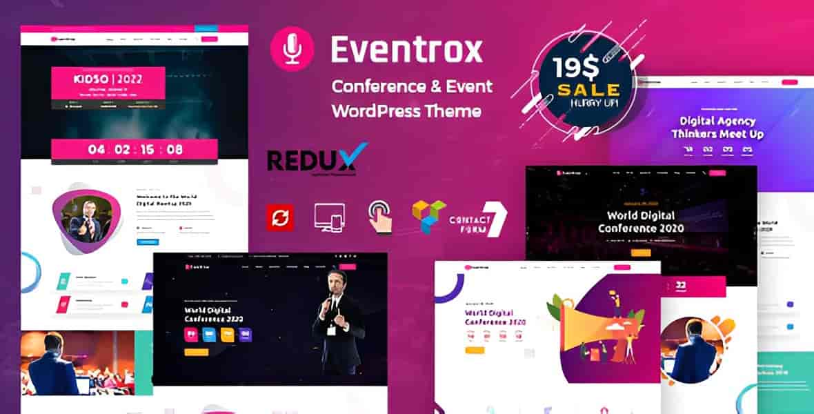 Eventrox event and conference WordPress theme demo preview