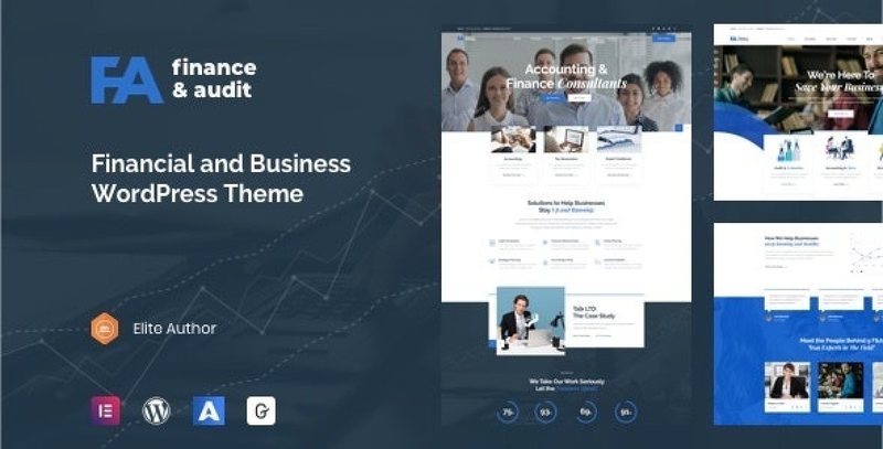 Famulus finance WordPress theme homepage layout for financial services and consulting websites
