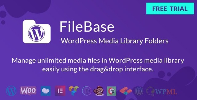 FileBase plugin interface organizing WordPress media library folders