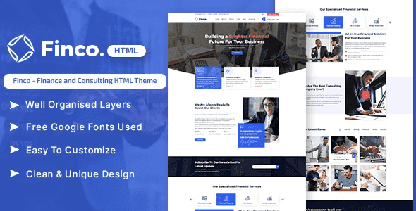 Finco finance and consulting HTML template preview