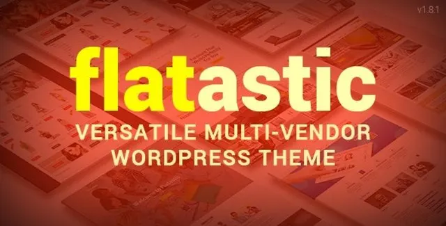 Flatastic WordPress theme demo showing modern business and WooCommerce layout design
