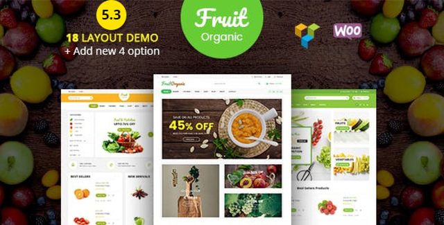 Food Fruit organic food WooCommerce WordPress theme demo showcasing clean product grid layouts for farm and natural food stores