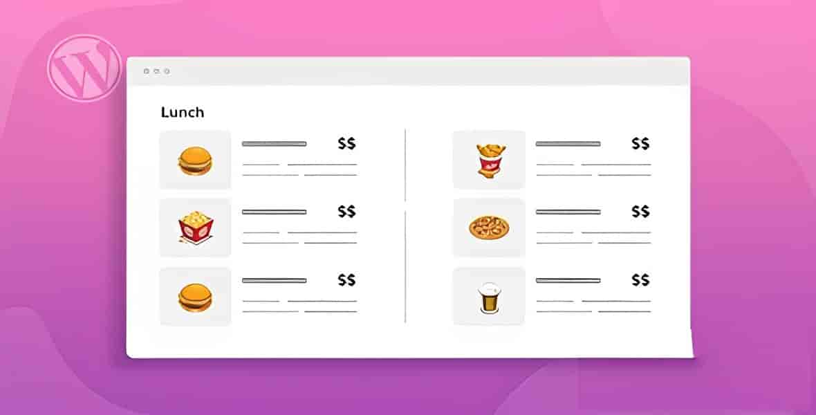Food Menu Pro restaurant menu WordPress plugin interface