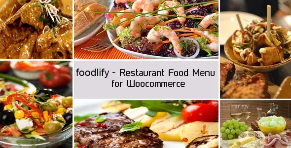 Foodlify restaurant food menu plugin interface showing product categories and add-to-cart options