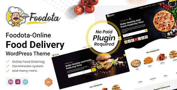 Foodota food delivery WordPress theme for multi-vendor marketplaces