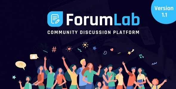 ForumLab PHP forum script dashboard showing Laravel-based community discussion platform with admin panel