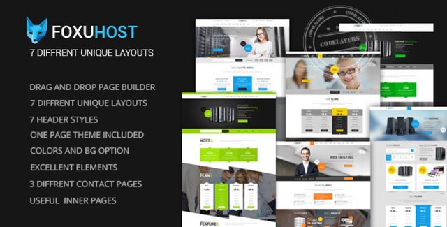 FoxuhHost responsive WordPress and WHMCS corporate hosting theme preview