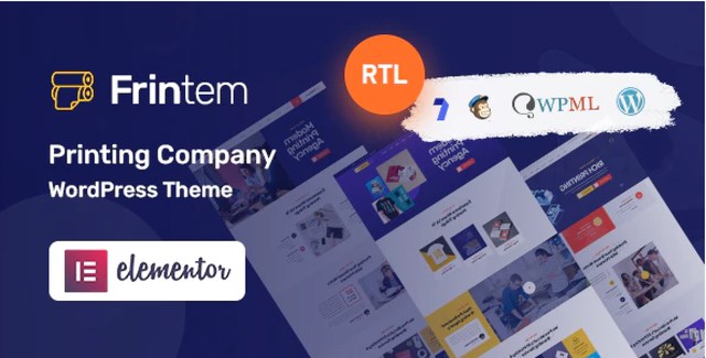Frintem printing company WordPress theme homepage design