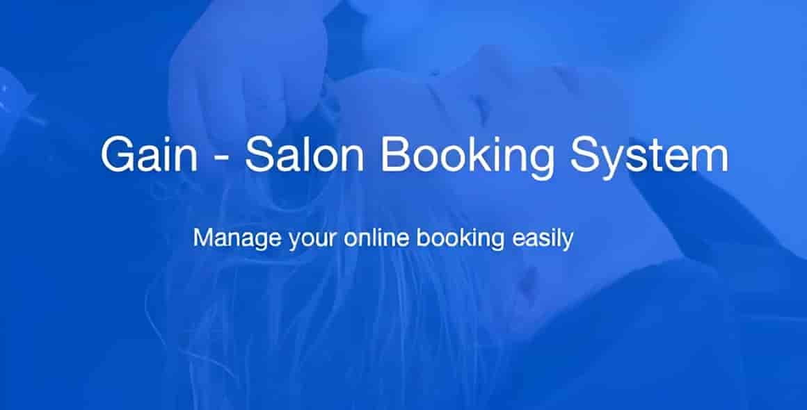 Gain salon booking system PHP admin dashboard interface