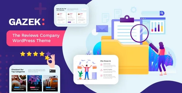 Gazek service review and membership WordPress theme preview