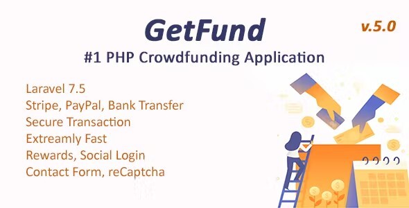 GetFund Laravel crowdfunding script dashboard showing campaign management interface